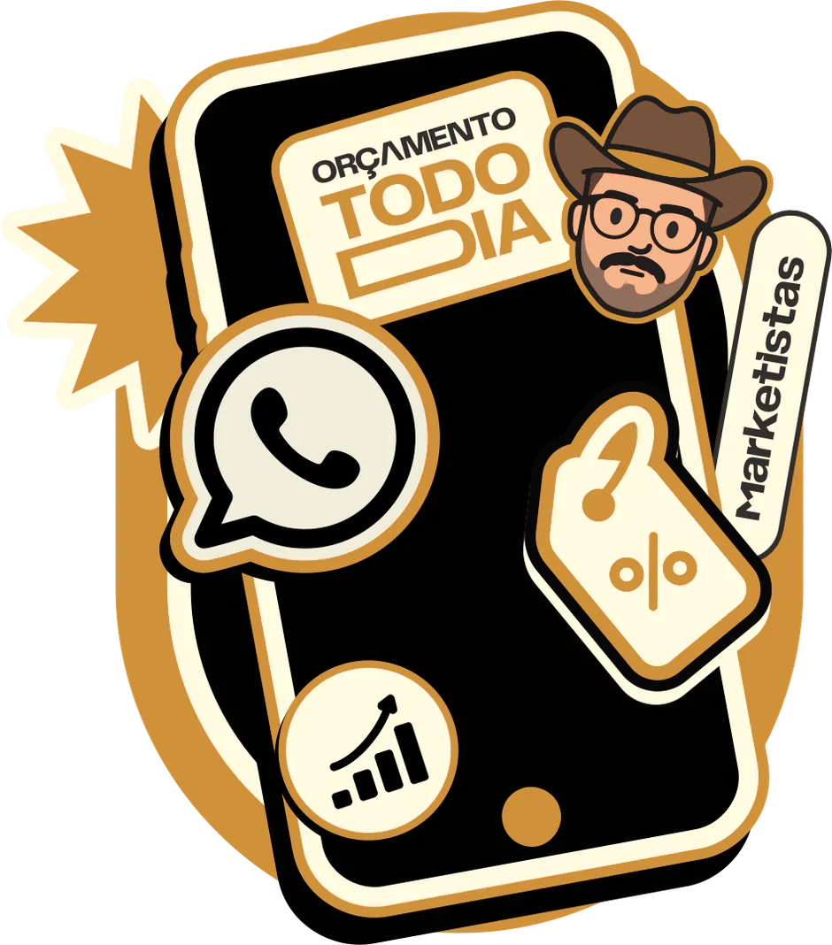 Celular com WhatsApp e o selo Orçamento Todo Dia
